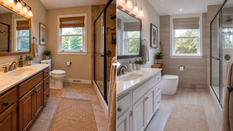 roomgpt ai bathroom redesign before and after