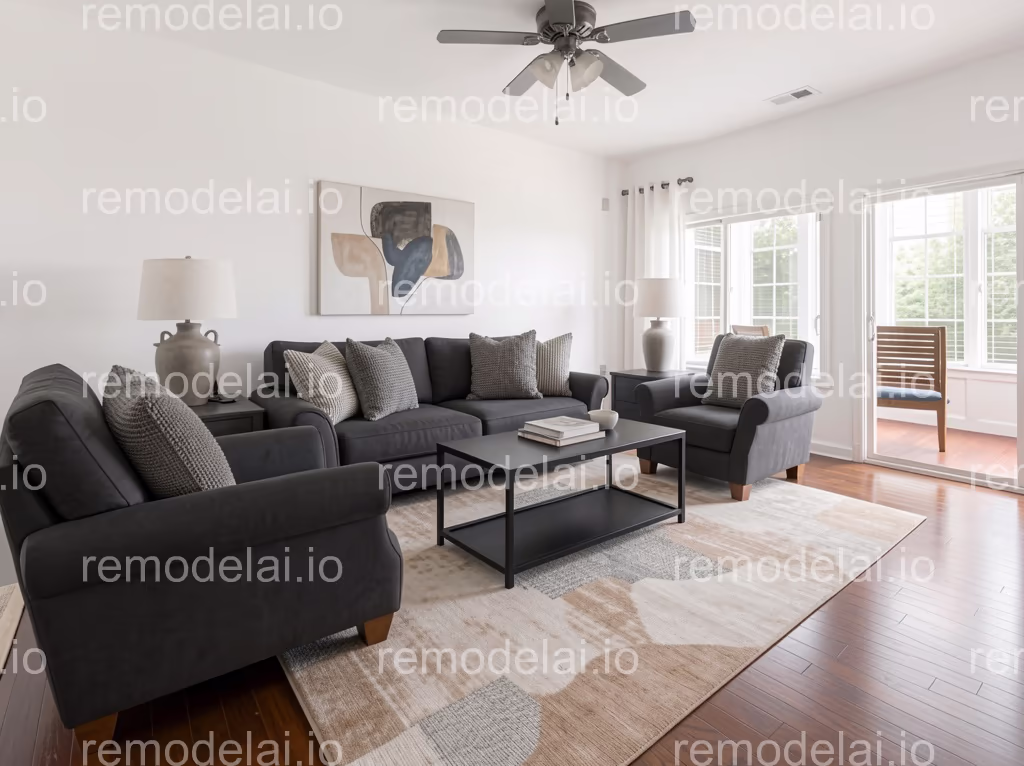 RemodelAI redesigned living room