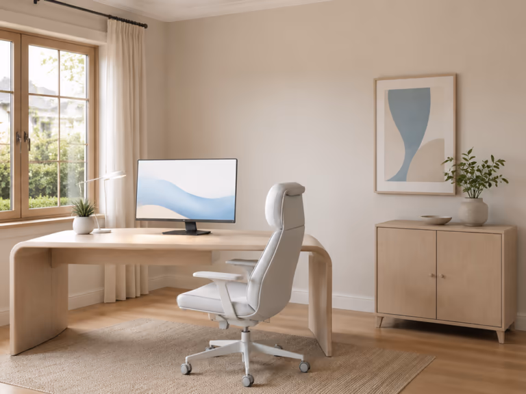 professionally decorated home workspace showing interior decorator cost factors