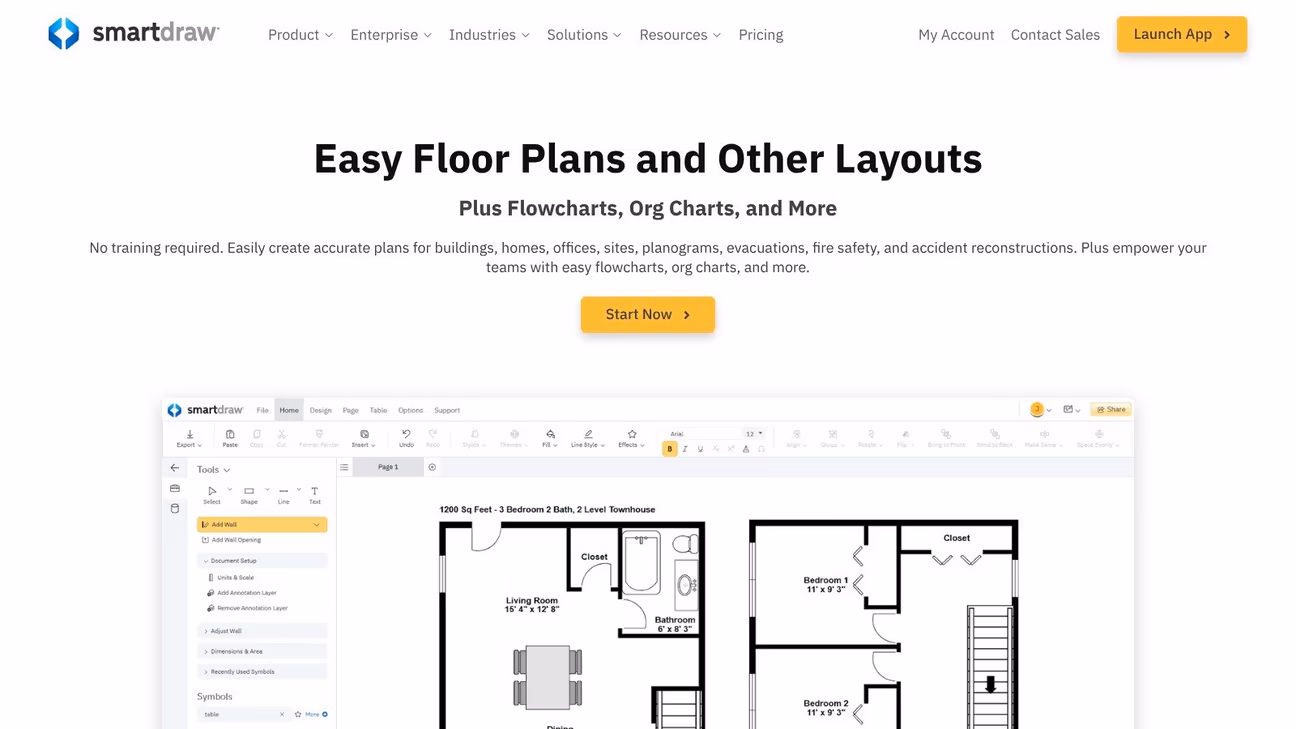 Screenshot of SmartDraw outdoor layout software