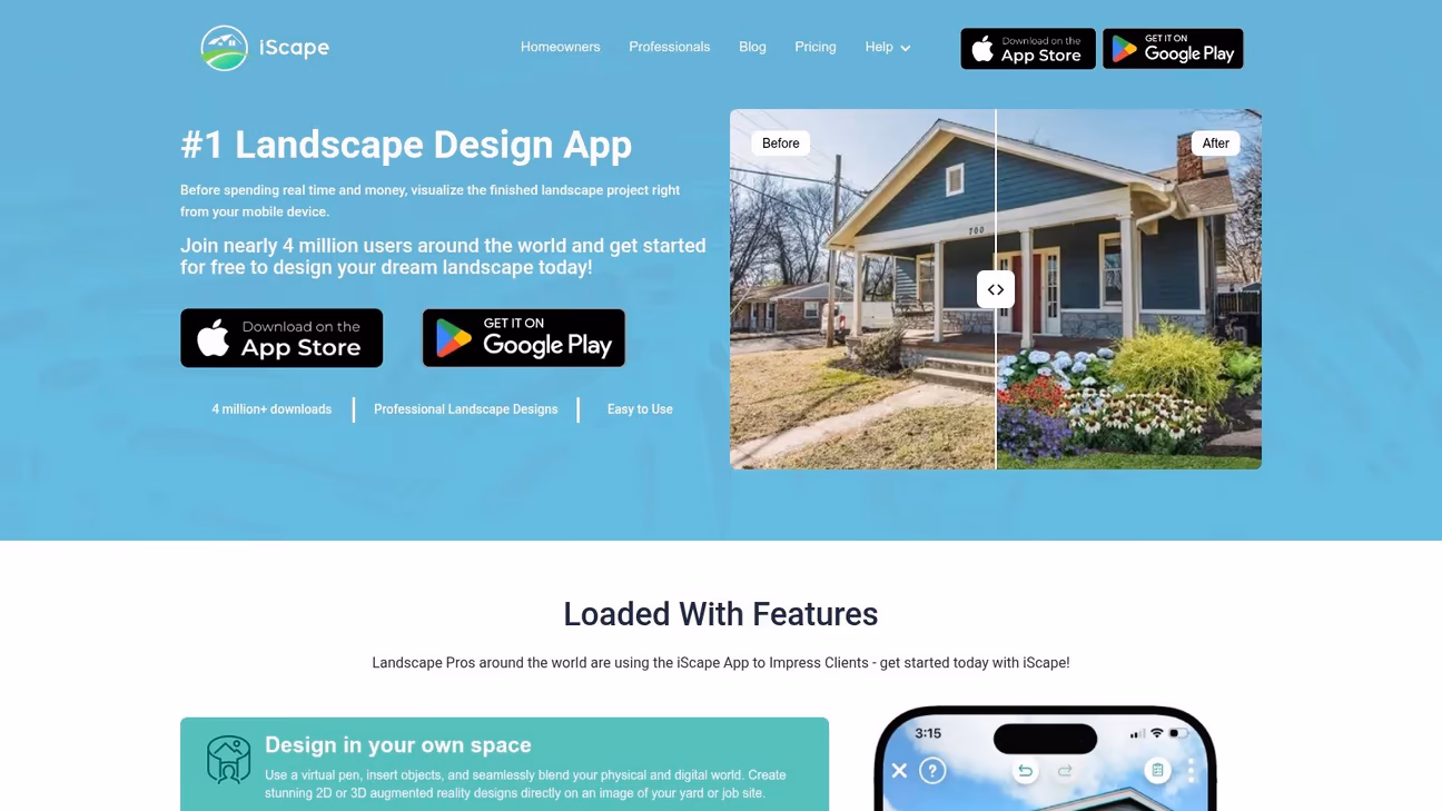 Screenshot of iScape landscape design software