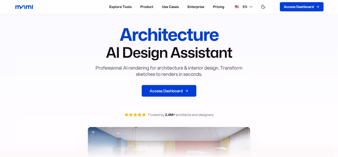 Screenshot of mnml website landing page