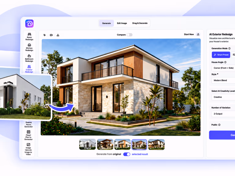 using decorai to virtually paint house exterior